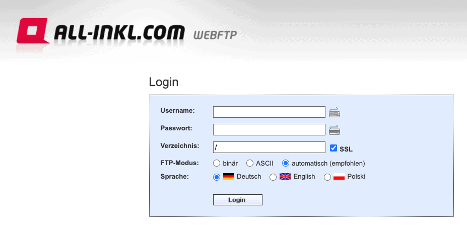 All-Inkl WebFTP Login